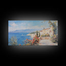Oil painting Print of an Italian Seaside Village, Framed Canvas Print, Italian Seaside, Italy Painting, Travel Gift Idea, Vacation Gift