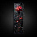 Red Rose Painting Framed Canvas Print, Gothic Art Dark Romance Painting, Tall Skinny Art Bedroom Decor, Moody Art Christmas