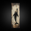 Majestic Whale Painting Framed Canvas Print, Nautical Wall Art, Coastal Decor Living Room Art, Rustic Decor Gift Idea Christmas