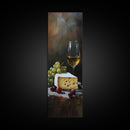 Framed Canvas Print Cheese and Wine Kitchen Art Farmhouse Decor Food Review Wall Art Culinary Kitchen Print