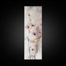 Framed Canvas Print Moody Wildflower Painting on Canvas, Minimalist Botanical Art, Cozy Autumn Decor, Above Couch Art, Rustic Wall Art