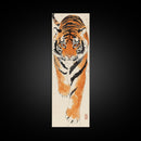 Framed Canvas Print Intense Tiger Painting, Wild Animal Art, Bold Orange Wall Decor, Living Room Above Sofa Art, Unique Gift Idea