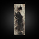 Framed Canvas Print of Dark Angels Wall Art with Gothic Aesthetic, Moody Art, Ozymandias Art, Unique Gift Idea, Long Narrow Wall Art, Tall Skinny Art