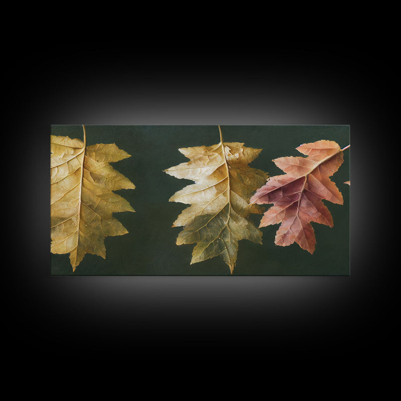 Autumn Leaf Arrangement Wall Decor, ready to hang canvas print wall art, Fall Decor