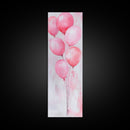 Pink Balloons Wall Art Framed Canvas Print, Light Pink Whimsical Art Vertical Decor, Fun Minimalist Wall Art for Living Room and Dorm