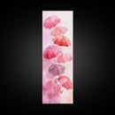 Light Pink Umbrella Canvas Print Above Sofa Art Long Narrow Wall Art Whimsical Art Cherry Blossom Painting Pink Abstract Art Vertical