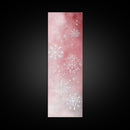 Snowflake Canvas Print Christmas Light Pink Art Whimsical Skinny Wall Art Vertical Art Winter Decor Living Room Rustic Guest Room