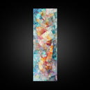 Mosaic Style Framed Canvas Print with Soft Pastel Tones, Mosaic Wall Art, Abstract Art, Vertical Wall Art, Coastal Decor, Bedroom Art