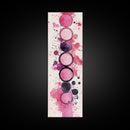 Makeup Palette Canvas Print, modern pink abstract art with splatter design, bold vertical wall art, unique wabi sabi minimalist print.