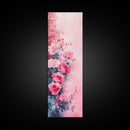Romantic Rose Painting Framed Canvas Print with Light Pink Wall Art Featuring Cherry Blossom Details and Cozy Bedroom Decor Accents