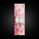 Lovebirds Canvas Print Cherry Blossom Pink Art Romantic Wall Decor Feminine Aesthetic Whimsical Gift Idea Bedroom Art