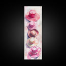 Vertical Hat Art Canvas Print Pink Abstract Fashion Painting Living Room Decor Skinny Wall Art Boho Minimalist Gift Idea