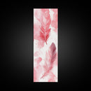 Elegant Feather Art Framed Canvas Print Boho Wabi Sabi Decor Vertical Wall Art Minimalist Feather Design Light Pink Wall Art