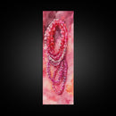 Shimmering Pink Beads Canvas Print Gemstone Painting Whimsical Wall Art Jewelry Lover Gift Vertical Pink Abstract Rustic Art