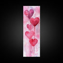 Dripping Heart Art Canvas Print, Moody Abstract Pink Wall Art, Romantic Living Room Art, Extra Vertical Skinny Tall Narrow Artwork
