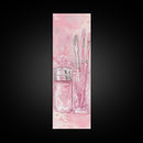 Delicate Makeup Illustration Canvas Print Pink Abstract Art Feminine Wall Decor Light Pink Wall Art Gift Idea Unique Painting