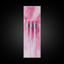 Glossy Pink Lipstick Trio Framed Canvas Print in Minimalist Vertical Wall Art for Fashion and Makeup Room Décor