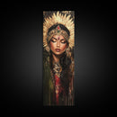 Golden Goddess Framed Canvas Print, Afrocentric Art Print with Ornate Detail, Dark Romance Wall Art for Eclectic Living Room Decor