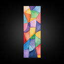 Vibrant Geometric Canvas Print in Abstract Mosaic Style, Modern Wabi Sabi Wall Art, Minimalist Vertical Home Decor Piece