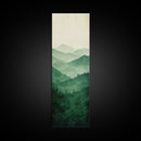 Smoky Mountain Layers Framed Canvas Print Serene Landscape Painting Green Nature Scene Above Sofa Art Living Room Decor