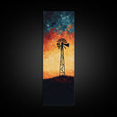 Windmill Canvas Print Southwest Wall Art, Moody Desert Sunset Artwork, Rustic Decor, Joshua Tree Inspired, Gift Idea for Her