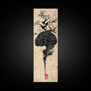 Canvas Print Sacred Geometry Brain Art, Vertical Wabi Sabi Minimalist Decor, Original Therapy Wall Art, Gift Idea for Bedroom