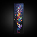 Vibrant Floral Explosion Canvas Print with Boho Artistic Style, Vertical Wall Art Gift Idea with Nature-Inspired Colors