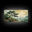Mountain Landscape Pine Tree Canvas Print Nature Art Zen Wall Art Rustic Decor Horizontal Artwork Bedroom Above Couch Wall Art