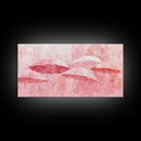 Umbrella Art Canvas Print, Light Pink Wall Art, Minimalist Decor Piece, Coastal Cowgirl Home Accent, Whimsical Abstract Art Gift Idea