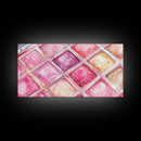 Shimmery Pink Palette Canvas Print Minimalist Makeup Art Light Pink Wall Art Dorm Room or Beauty Studio Aesthetic Gift Idea