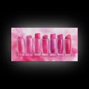Lipstick Row Canvas Print | Pink Wall Art, Whimsical Decor, Light Pink Art, Feminine Gift Idea, Living Room Art, Above Couch Decor