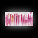 Assorted Lipstick Shades Illustration in Light Pink Wall Art on Canvas Print, Makeup Lover's Room or Vanity Decor Idea