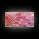 Sheer Pink Fabric Abstract Painting as Light Pink Wall Art Aesthetic on Framed Canvas Print, Modern Bedroom or Living Room Accent