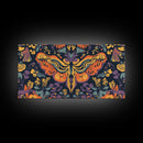 Mystical Butterfly Mandala Framed Canvas Print, Whimsical Art Decor, Colorful Bohemian Wall Art, Sacred Geometry, Dreamy Bedroom Art