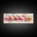 Pink Hats Wall Art Canvas Print Pearlescent Elements, Minimalist Abstract Artwork, Perfect Addition to Feminine Rustic Decor