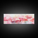 Umbrella Canvas Print Featuring Light Pink Abstract Art, Boho Minimalist Decor, Romantic Living Room or Guest Room Coastal Wall Art