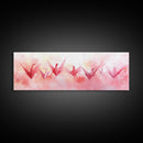 Origami Cranes Canvas Print Pink Wall Art Whimsical Decor Artistic Living Room Boho Minimalist Style Bedroom Gift Idea Artwork