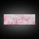 Delicate Snowflake Art Framed Canvas Print Light Pink Wall Art Minimalist Winter Décor Bedroom Living Room Artwork Horizontal Gift