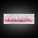 Whimsical Macarons Pink Wall Art Framed Canvas Print Extra Wide Horizontal Dessert Painting Food Review Kitchen Art