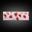 Strawberry Fruit Kitchen Art Framed Canvas Print Rustic Decor Horizontal Wall Art Living Room Art Whimsical Botanical Prints