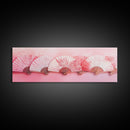 Elegant Fans Canvas Print with Cherry Blossom Art, Pink Wall Art, Whimsical Art for Living Room or Bedroom, Light Pink Decor Idea