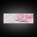 Elegant Pink Heels Canvas Print, Fashion Artwork, Pink Abstract Art, Minimalist Wall Art, Feminine Decor, Light Pink Bedroom Art