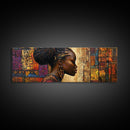 Framed Canvas Print Vibrant African Art Golden Tones Minimalist Decor Rustic Wall Art Original Painting Unique Gift Idea