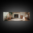 Framed Canvas Print Cozy Farmhouse Art Rustic Decor Wicker Charm Living Room Above Sofa Wall Art Warm Tones Gift Idea
