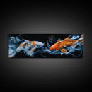 Dual Koi Serenity Canvas Print, Zen Wall Art, Coastal Wall Art, Rustic Decor, Teal Wall Art, Nautical Painting, Above Sofa Art