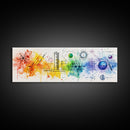 Vibrant Canvas Print of Colorful Science Art with Abstract Chemistry Diagrams, Therapy Art, Brain Art, Guest Room Art, Extra Wide Art
