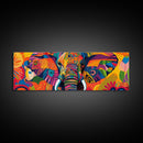 Vibrant Canvas Print of Colorful Abstract Elephant Wall Art, African Art, Whimsical Living Room Art, Boho Art, Horizontal Wall Art