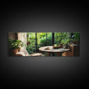 Greenhouse Kitchen Canvas Print, Rustic Dining Art, Botanical Garden Wall Artwork, Natural Farmhouse Decor, Light Filled Wabi Sabi Style