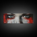 Moody Abstract Canvas Print Framed, Dark Romance Painting Wall Art, Unique Portrait Artwork Gift Idea Modern Home Decor Accent