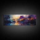 Dreamy Canvas Print Fall Landscape Art Mountain Mist Moody Panoramic Rustic Above Couch Extra Wide Wall Art Bedroom Decor